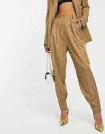 ASOS DESIGN camel stripe mansy suit tapered pants   ASOS at Asos